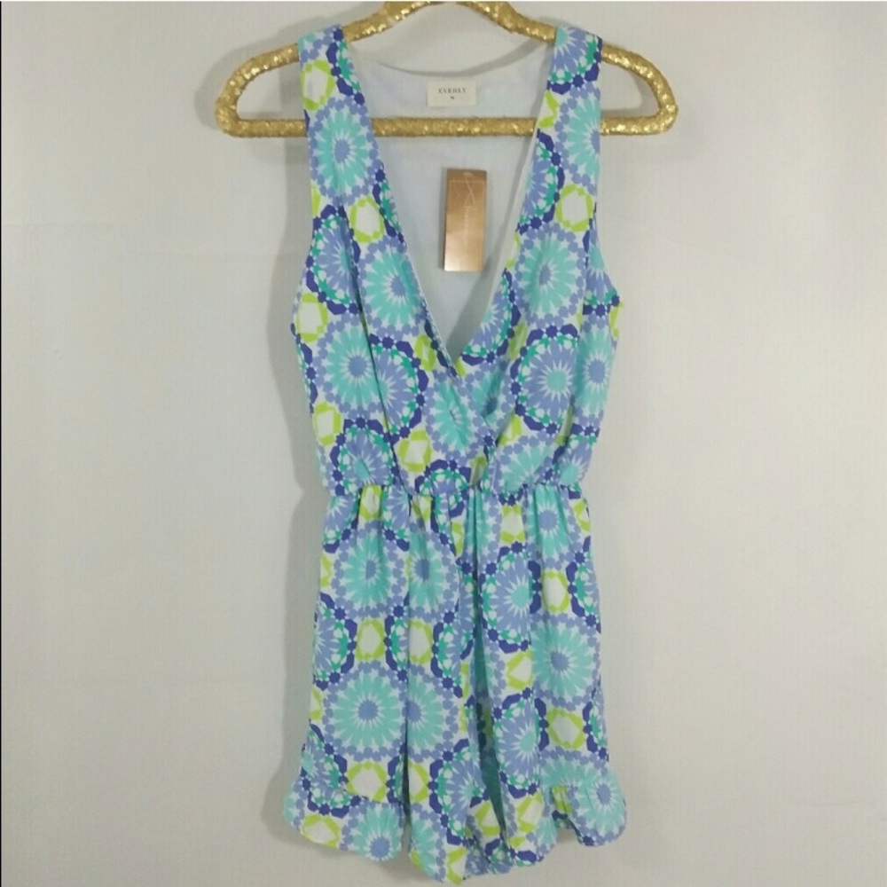 NWT Large Everly Mandala Ruffle Romper